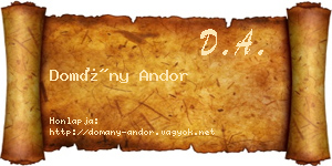Domány Andor névjegykártya