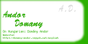 andor domany business card